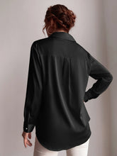 Button Up Solid Tunic Blouse